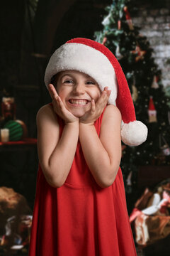 Littler girl happy in christmas