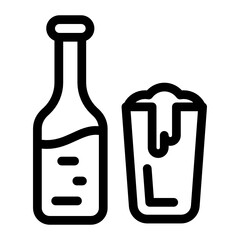 
Drink bottle with glass in a solid editable icon
