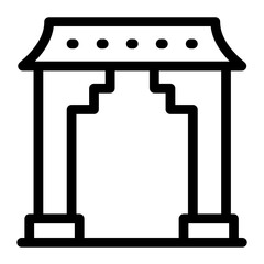 
Singapore entrance gate vector, filled icon 
