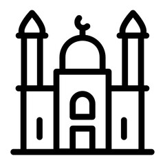 
Sultan mosque icon in modern filled style 

