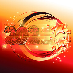 Happy New Year 2021 With Burst Glitter on Black Colour Background - Happy New Year 2021 Golden background with Burst glitter – New Year 2021 Golden text Background vector illustration