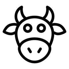 
Domestic cow head vector, filled icon 
