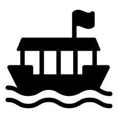
A cruise in a solid icon with editable graphic

