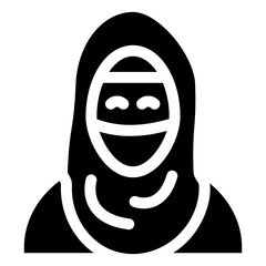 
A girl wearing hijab representing arabic woman icon
