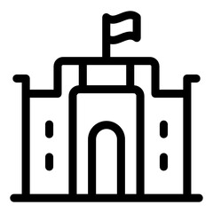 
Building with flag, qatar landmark solid icon
