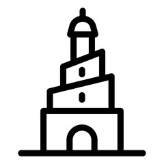 
Islamic cultural center, al fanar, solid icon
