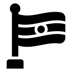 
A solid icon of indian flag, editable vector 
