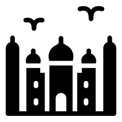 
Icon of taj mahal in editable filled style 
