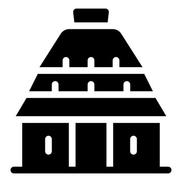 
Trendy icon pof indian temple in solid style 

