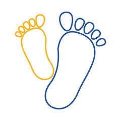 down foots prints line style icon