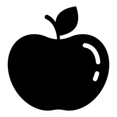 
Healthy and delicious fruit, apple vector in solid style 
