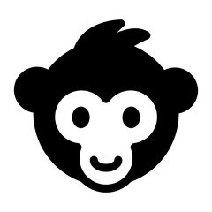 
Icon of monkey face in editable style 
