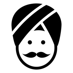 
Sikh man icon in modern filled style, sikh man
