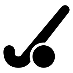 
Hockey stick with ball, icon in modern solid style 
