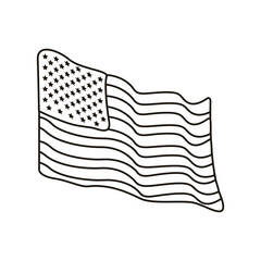 united states of america flag waving line style icon