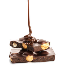 Sweet chocolate on white background