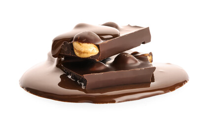 Sweet chocolate on white background