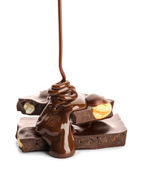 Sweet chocolate on white background