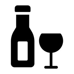 
Wine bottles, russian vodka alcoholic beverage solid icon
