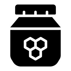 
Decorative russian honey jar icon in solid design 
