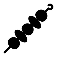 
Skewer, barbecue food icon, glyph vector design.
