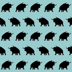 stylish bulls pattern - new year symbol 2021