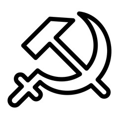 
Russian socialism symbol, solid icon of communism 
