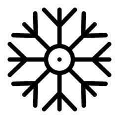 Obraz premium Snowflake icon in solid editable design 