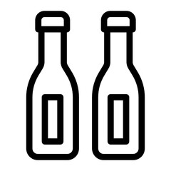 
Wine bottles, russian vodka alcoholic beverage solid icon
