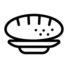 
Editable solid icon of baguette, french loaf  

