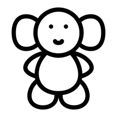 
Teddy bear solid icon, soft toy visual 
