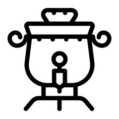 
Russian teapot in solid icon, classic samovar
