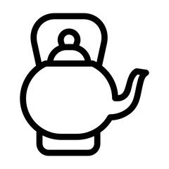 
Kitchenware cooking pot, solid icon of teapot vector 
