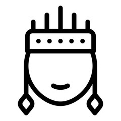 
Philippines girl with high bun icon in solid design 
