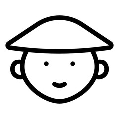 
Philippines girl with high bun icon in solid design 
