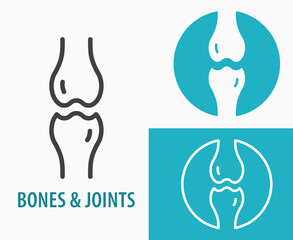 Joint icon. Knee bones logo template. Vector illustration.	