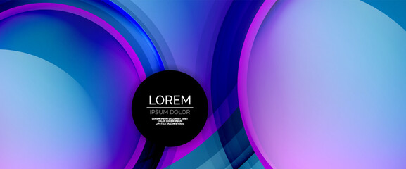 Circles and bubbles abstract background. Fluid liquid round shapes for web banner, app or poster