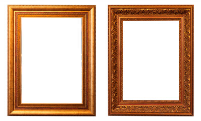 Frames picture baguettes isolated on white background set.