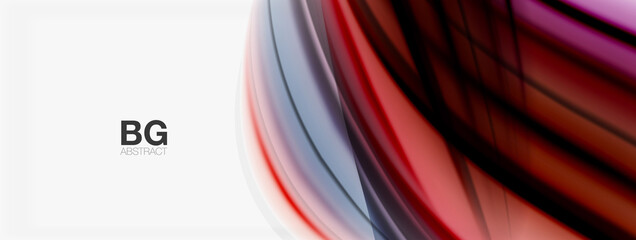 Abstract Background. Smooth flowing lines, blurred waves, rainbow color style stripes. Vector illustrations for covers, banners, flyers and posters and other