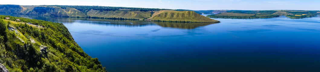 Fototapeta premium beautiful panorama landscape view of the mountains and the Dniester river Bakota