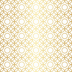 Oriental style seamless geometric vector pattern in gold