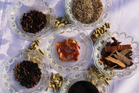 Collection of various healthy spices