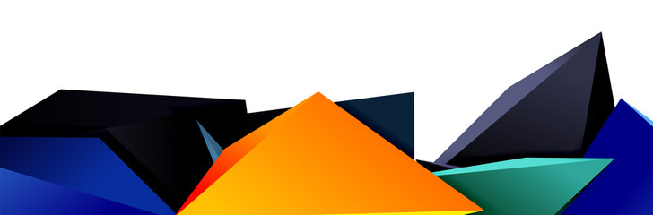 Triangle mosaic abstract background, 3d triangular low poly shapes. Geometric vector illustration for covers, banners, flyers and posters and other
