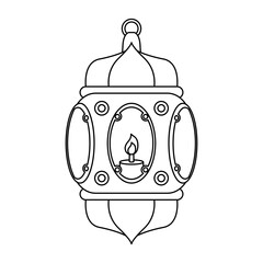 lamp and candle decoration line style