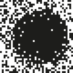 Black and white pixelation. Vector background with pixel grid. Pixel mosaic illustration.