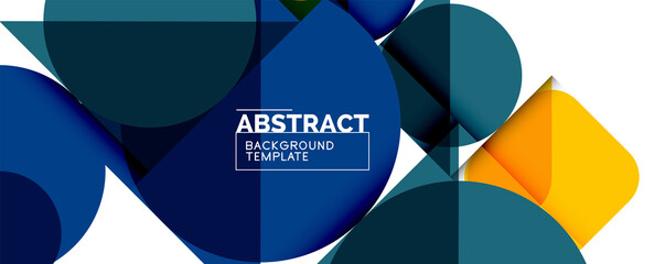 Fototapeta premium Clean minimal geometric abstract background with triangles and circles. Vector illustration for covers, banners, flyers and posters and other designs