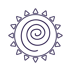 sun summer line style icon