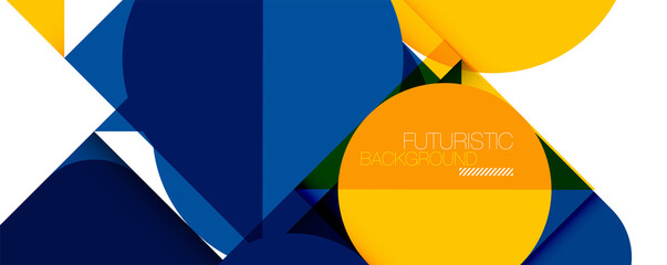 Simple circles and triangles abstract background. Vector illustration for covers, banners, flyers and posters and other designs