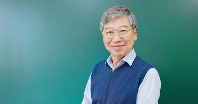 senior professor smile to you