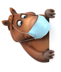 Fun 3D cartoon horse with a mask © Julien Tromeur